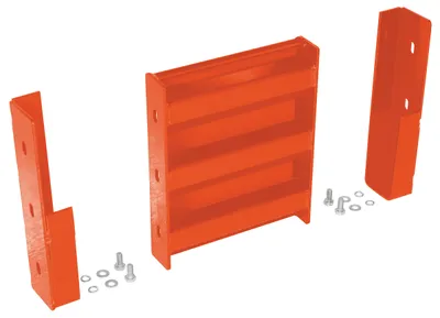 Vestil Steel 3 Ribbed Drop In Style Guard Rail 12 In. Length Orange