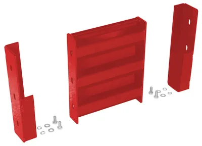 Vestil Steel 3 Ribbed Drop In Style Guard Rail 12 In. Length Red