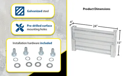 Vestil GR-F3R-DI-2-HDG structural guard rails (drop-in and bolt-on style) feature highlights
