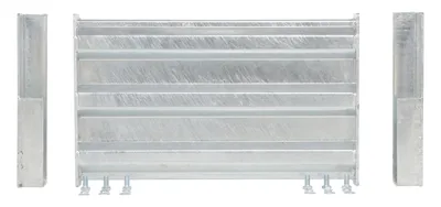 Vestil Galvanized Steel 3 Ribbed Drop In Style Guard Rail 24 In. Length Gray