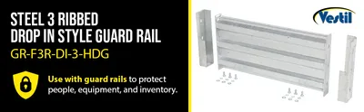 Vestil GR-F3R-DI-3-HDG structural guard rails (drop-in and bolt-on style) feature highlights