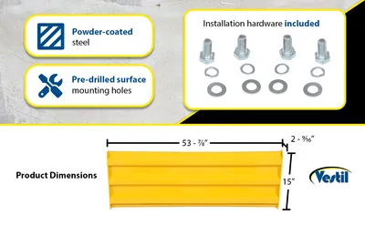 Vestil GR-F3R-DI-5-YL structural guard rails (drop-in and bolt-on style) feature highlights