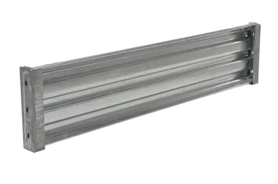 Vestil Galvanized Steel 3 Ribbed Drop In Style Guard Rail 65.875 In. Length Gray