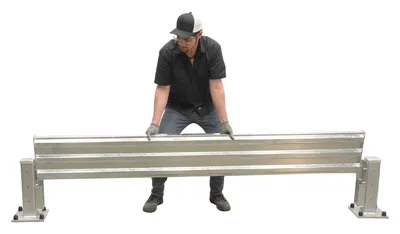 Vestil GR-F3R-DI-9-HDG structural guard rails (drop-in and bolt-on style) shown from an alternate angle