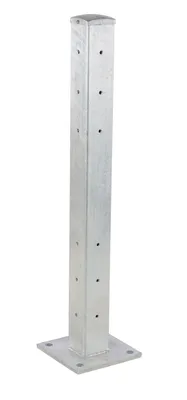 Vestil Galvanized Steel Rigid Tube Post Drop In 42 In. For 3 Ribbed Drop In Style Guard Rails Gray
