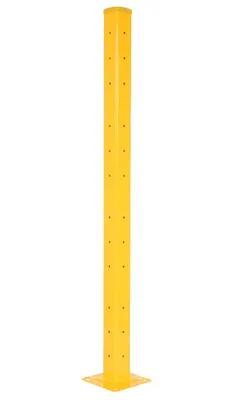 Vestil Steel Rigid Tube Post Drop In 72 In. For 3 Ribbed Drop In Style Guard Rails Yellow