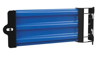 Vestil Steel Hinged Guard Rail 29.875 In Length 3 Ribbed Gate Blue