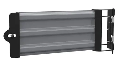 Vestil Steel Hinged Guard Rail 29.875 In Length 3 Ribbed Gate Gray Semi Gloss