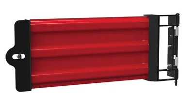 Vestil Steel Hinged Guard Rail 29.875 In Length 3 Ribbed Gate Red