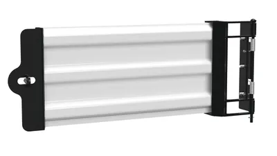 Vestil Steel Hinged Guard Rail 29.875 In Length 3 Ribbed Gate White