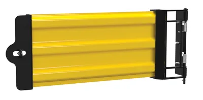 Vestil Steel Hinged Guard Rail 29.875 In Length 3 Ribbed Gate Yellow