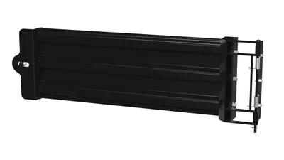 Vestil Steel Hinged Guard Rail 41.875 In. Length 3 Ribbed Gate Black