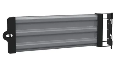 Vestil Steel Hinged Guard Rail 41.875 In. Length 3 Ribbed Gate Gray Semi Gloss