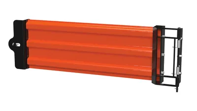 Vestil Steel Hinged Guard Rail 41.875 In. Length 3 Ribbed Gate Orange