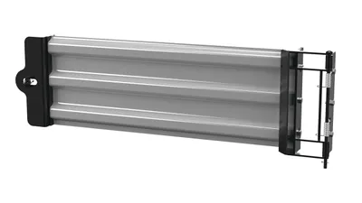 Vestil Steel Hinged Guard Rail 41.875 In. Length 3 Ribbed Gate Silver