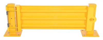 Vestil Steel Hinged Guard Rail 41.875 In. Length 3 Ribbed Gate Yellow