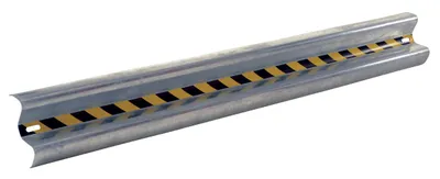 Vestil Galvanized Steel Straight Guard Rail 84 In. Length Gray