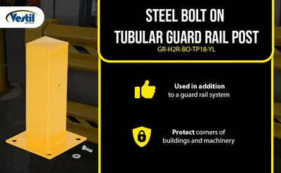 Vestil GR-H2R-BO-TP18-YL highway guard rail system feature highlights