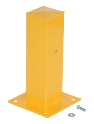 Vestil Steel Bolt On Tubular Guard Rail Post 2 Ribbed 18 In. Length Yellow