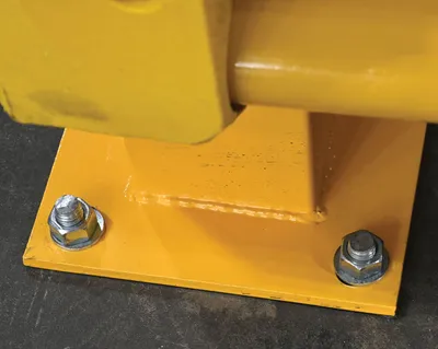 Vestil GR-H2R-BO-TP42-YL highway guard rail system shown from an alternate angle