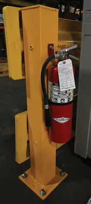 Vestil GR-H2R-BO-TP42-YL highway guard rail system shown from an alternate angle