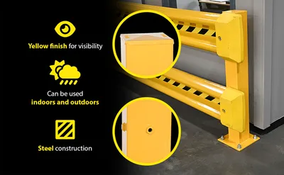 Vestil GR-H2R-BO-TP42-YL highway guard rail system feature highlights