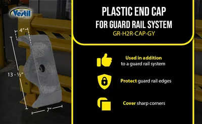 Vestil GR-H2R-CAP-GY highway guard rail system feature highlights