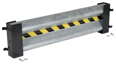 Vestil Galvanized Steel Drop In Guard Rail 2 Ribbed 36 In Length Gray