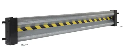 Vestil Galvanized Steel Drop In Guard Rail 2 Ribbed 84 In. Length Gray