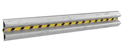 Vestil Galvanized Steel Guard Rail Wall Mount 96 In. Length Gray