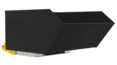 Vestil Steel Heavy Duty Bump & Dump Hopper 1 Cubic Yard 6,000 Lb. Capacity Semi Gloss Black