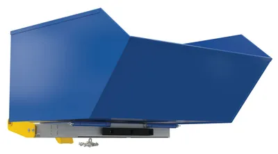 Vestil H-100-HD-BD h-style bump & dump hopper shown from an alternate angle