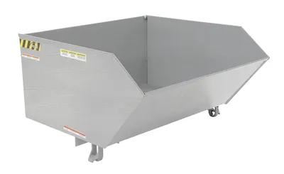 Vestil Steel Heavy Duty Low Profile Self Dumping Hopper 1 Cubic Yard 6000 Lb. Capacity Galvanized