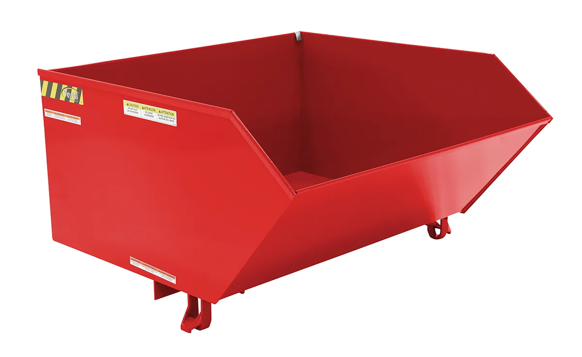 Vestil H-100-HD-SR h style - low profile 90 degrees self-dumping steel hopper