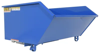 Vestil Steel High Strength Low Profile Hopper 1 Cubic Yard 6000 Lb. Capacity Blue