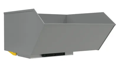 Vestil Steel Light Duty Bump & Dump Hopper 1 Cubic Yard 2,000 Lb. Capacity Battleship Gray