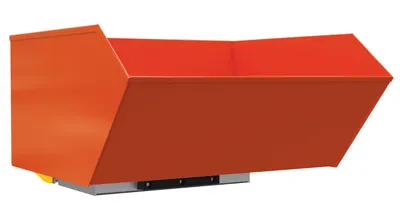 Vestil Steel Light Duty Bump & Dump Hopper 1 Cubic Yard 2,000 Lb. Capacity Blue Orange