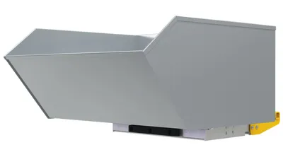 Vestil Steel Light Duty Bump & Dump Hopper 1 Cubic Yard 2,000 Lb. Capacity Blue Silver Lining