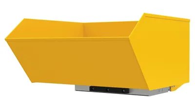 Vestil Steel Light Duty Bump & Dump Hopper 1 Cubic Yard 2,000 Lb. Capacity Yellow
