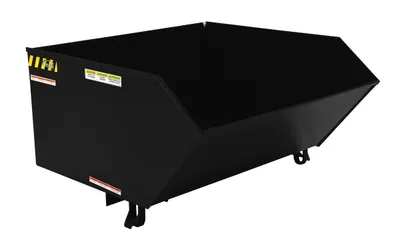 Vestil Steel Light Duty Low Profile Self Dumping Hopper 1 Cubic Yard 2000 Lb. Capacity Semi Gloss Black