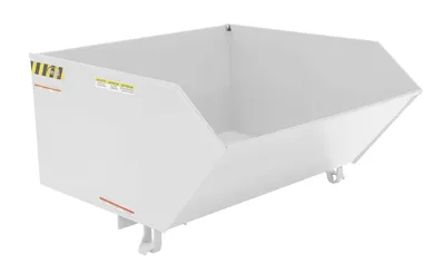 Vestil Steel Light Duty Low Profile Self Dumping Hopper 1 Cubic Yard 2000 Lb. Capacity White