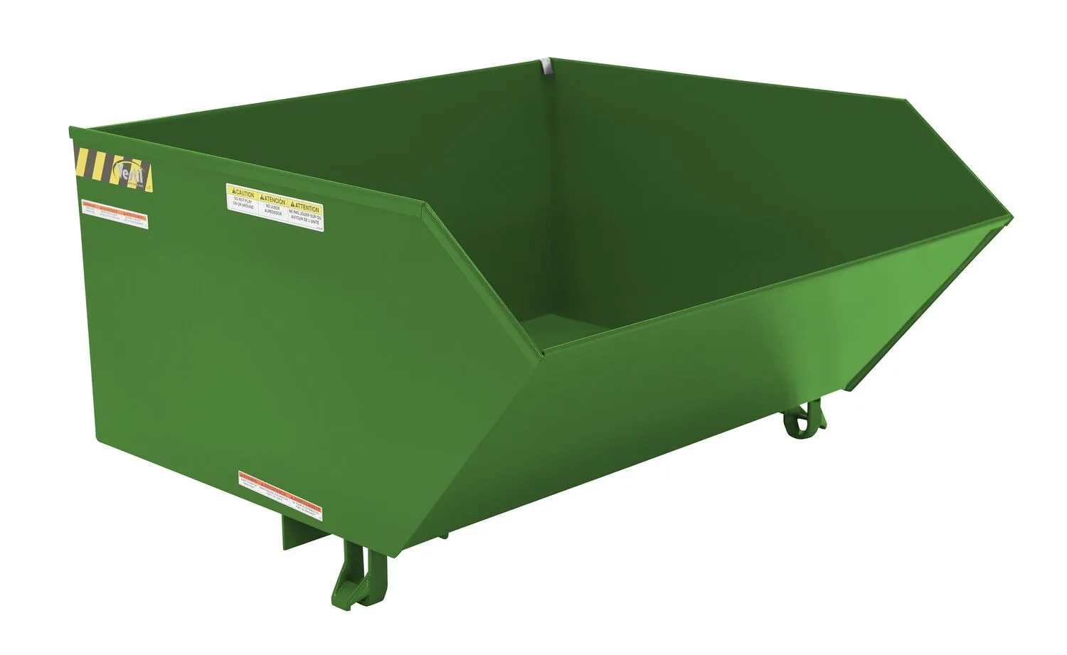Vestil H-100-MD-GRN-T h style - low profile 90 degrees self-dumping steel hopper