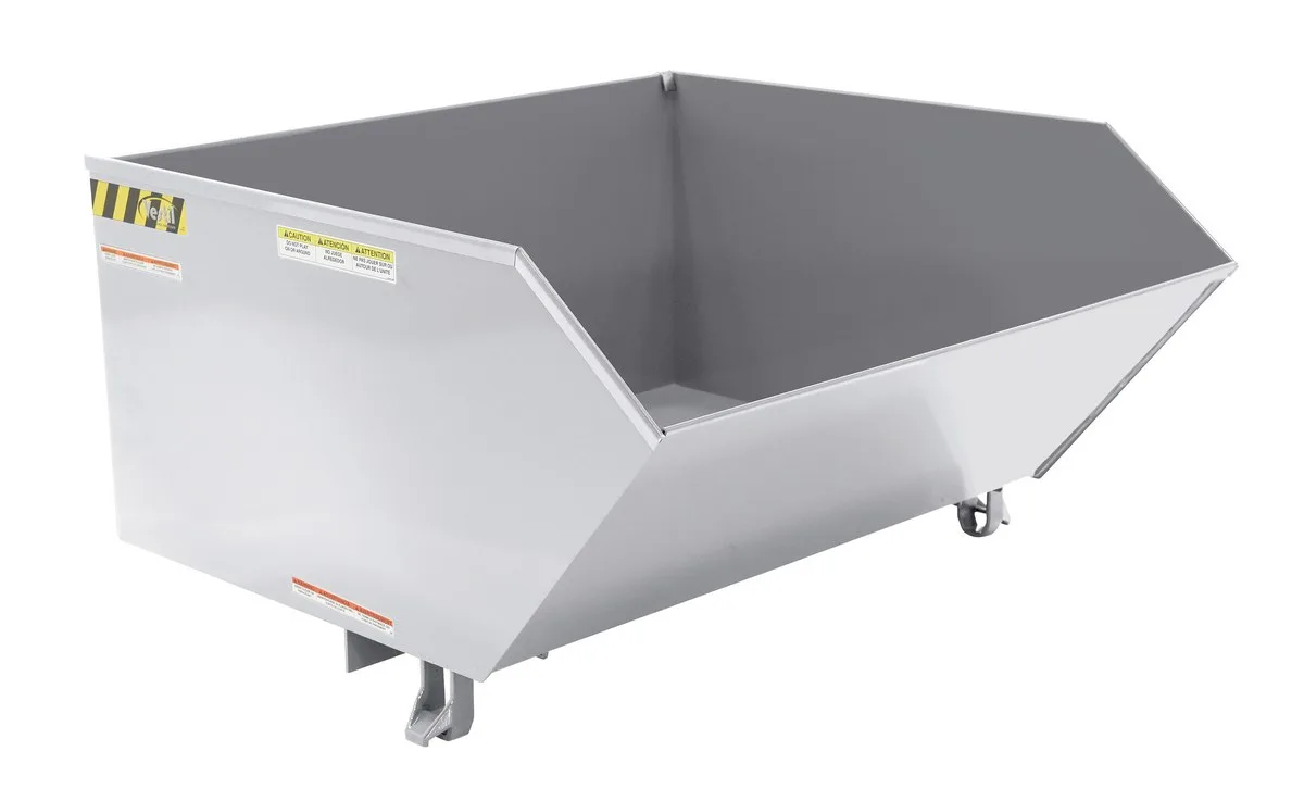Vestil H-100-MD-SL h style - low profile 90 degrees self-dumping steel hopper