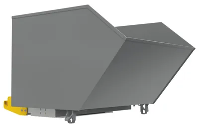 Vestil Steel Heavy Duty Bump & Dump Hopper 1-1/2 Cubic Yard 6,000 Lb. Capacity Battleship Gray
