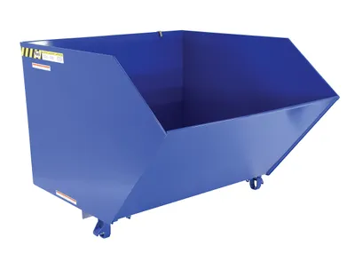 Vestil Steel Heavy Duty Low Profile Self Dumping Hopper 1-1/2 Cubic Yard 6000 Lb. Capacity Blue