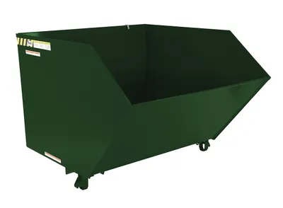Vestil Steel Heavy Duty Low Profile Self Dumping Hopper 1-1/2 Cubic Yard 6000 Lb. Capacity Hunter Green