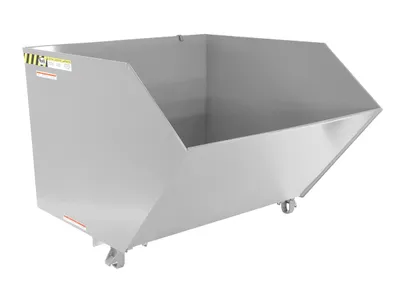 Vestil Steel Heavy Duty Low Profile Self Dumping Hopper 1-1/2 Cubic Yard 6000 Lb. Capacity Silver Lining