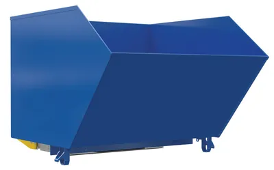 Vestil Steel Light Duty Bump & Dump Hopper 1-1/2 Cubic Yard 2,000 Lb. Capacity Blue
