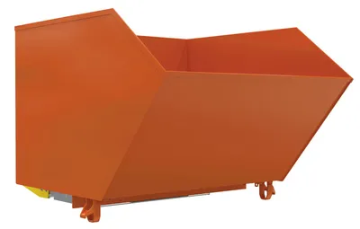 Vestil Steel Light Duty Bump & Dump Hopper 1-1/2 Cubic Yard 2,000 Lb. Capacity Blue Orange