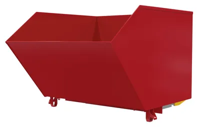 Vestil Steel Light Duty Bump & Dump Hopper 1-1/2 Cubic Yard 2,000 Lb. Capacity Blue Soda Red